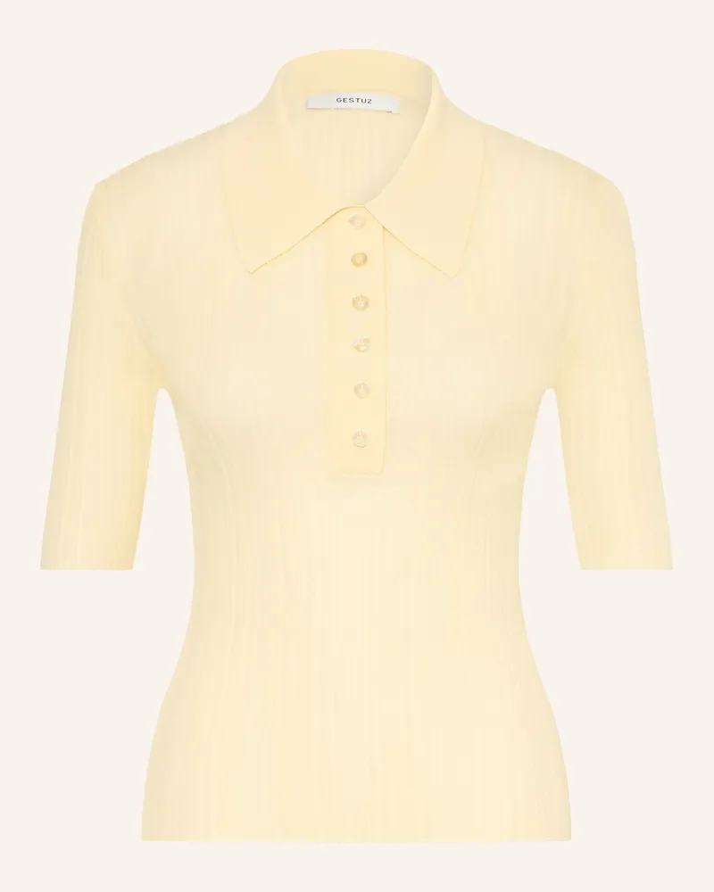 Gestuz Strick-Poloshirt GZCLENE Hellgelb