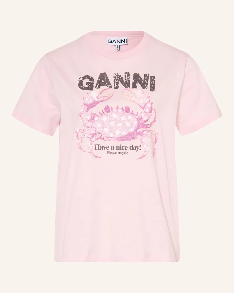 Ganni T-Shirt rosa Hellrosa