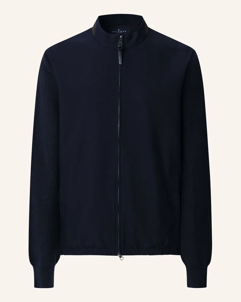 Hackett Strickjacken Cardigan NYLON/KNIT FZIP HYB Blau