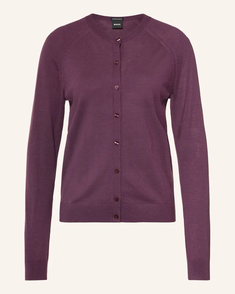 HUGO BOSS Strickjacke Fonami lila Dunkellila