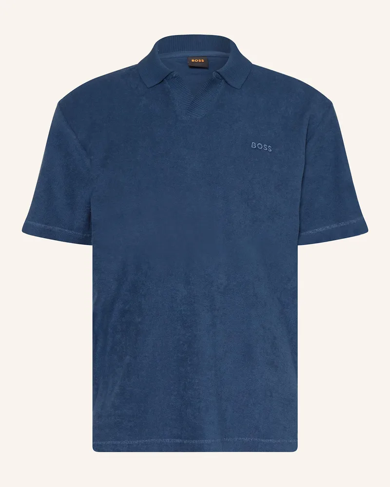 HUGO BOSS Frottee-Poloshirt PE_DOUBLETOWEL Dunkelblau