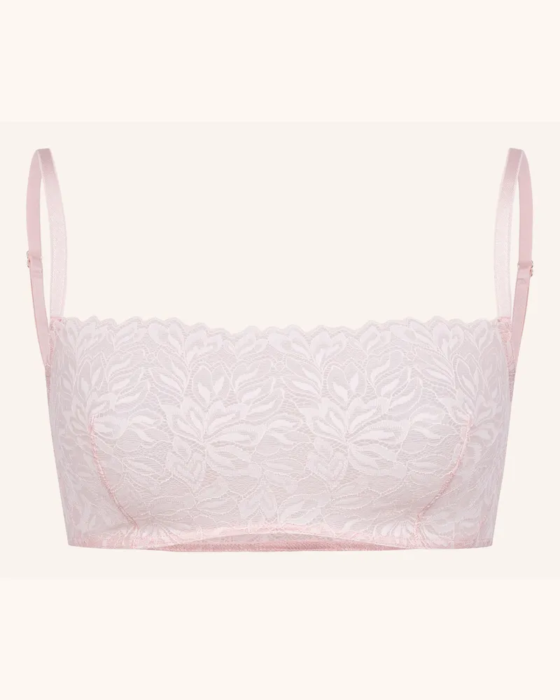 Ehrlich Textil Dreamy Lace Bandeau Bralette bügellos aus nachhaltiger Spitze - verstellbare Träger Rosa