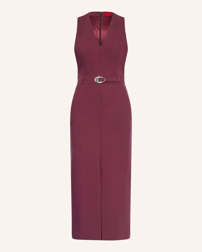 HUGO BOSS Etuikleid Katoni rot Dunkellila