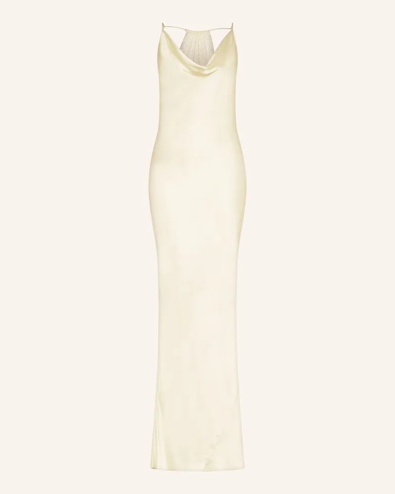 ROTATE Birger Christensen Seidenkleid mit Spitze Creme