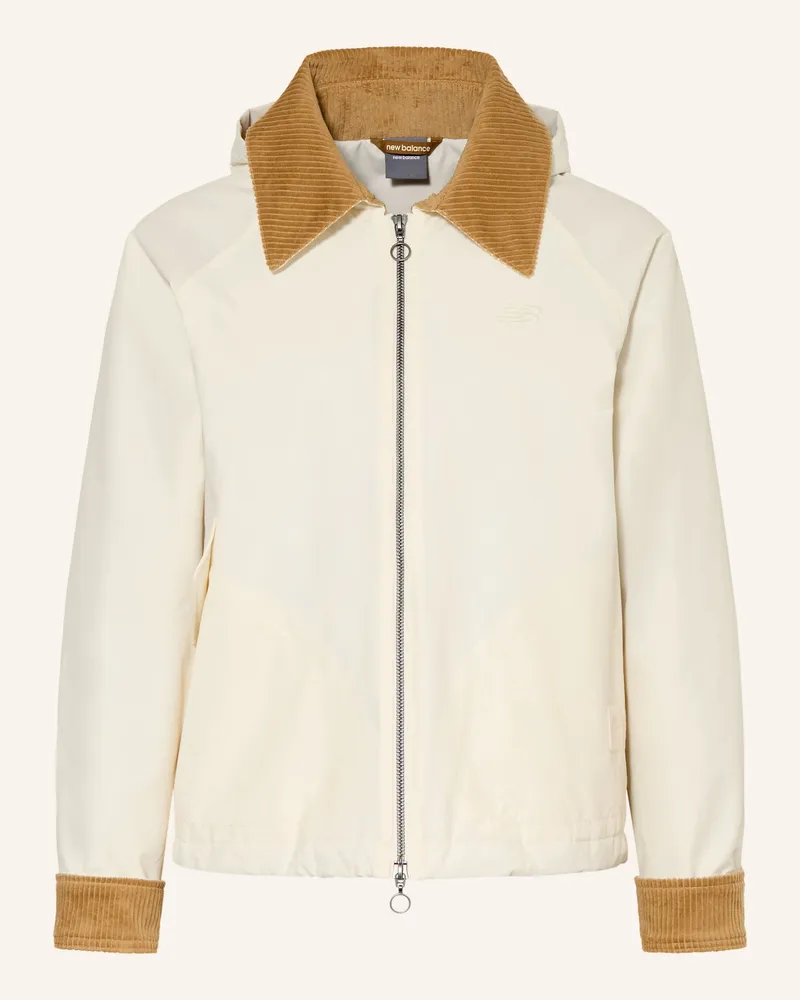 New Balance Oversized-Jacke Mit Abnehmbarer Kapuze weiss Creme