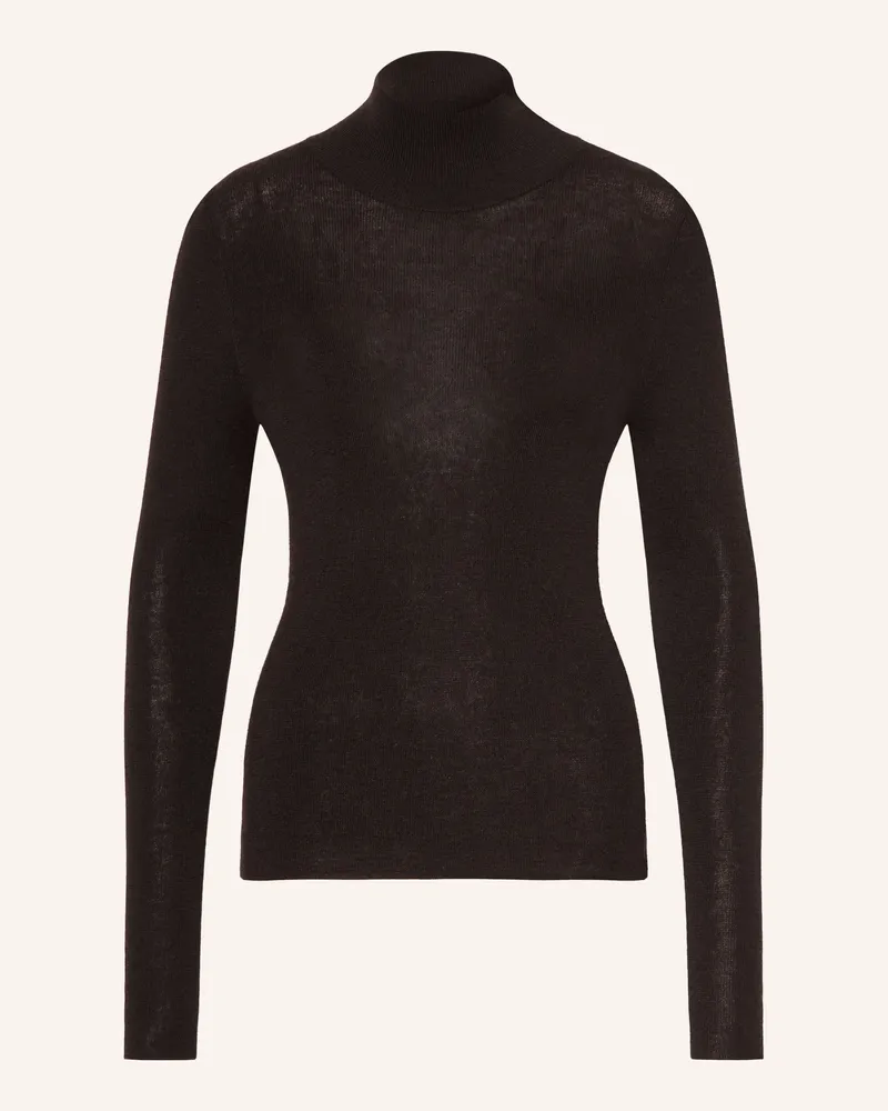 FTC Cashmere Rollkragenpullover Mit Cashmere braun Schwarz