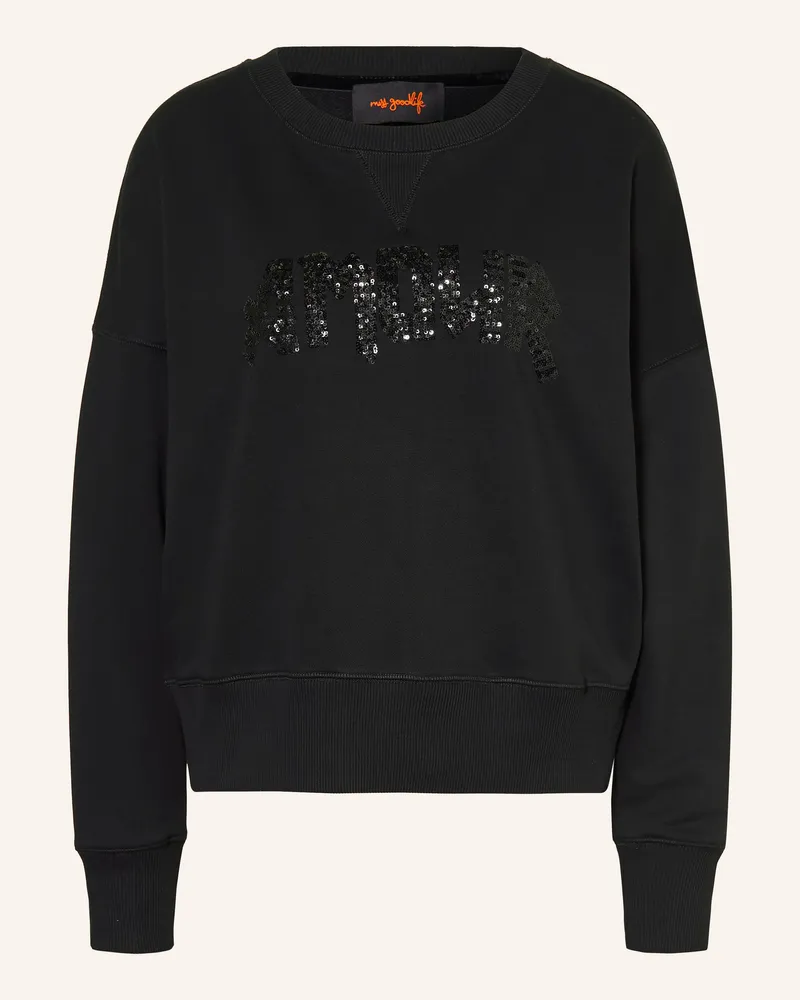 Miss Goodlife Sweatshirt Mit Pailletten schwarz Schwarz