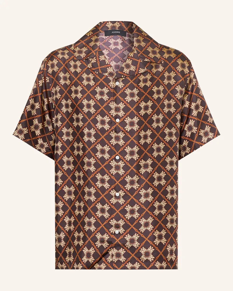 Amiri Resorthemd Comfort Fit Aus Seide braun Dunkelbraun