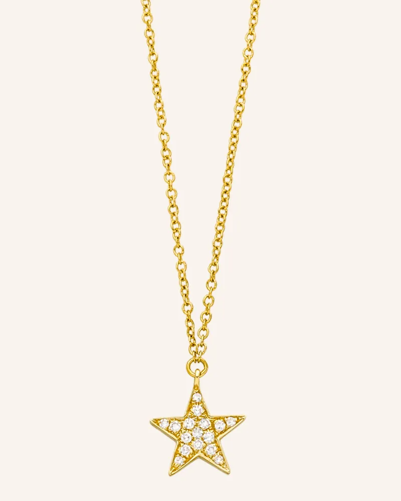 Leaf Halskette Stern Aus 18 Karat Gelbgold Mit Diamanten gold Gold