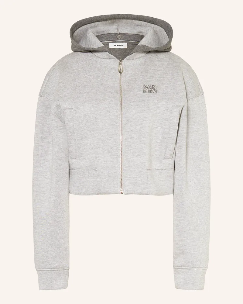 Sandro Cropped-Sweatjacke Grau