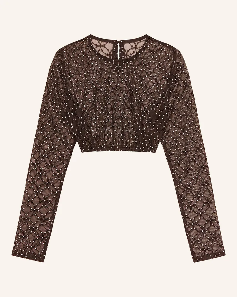 Johann & Johanna Dirndlbluse Mit Schmucksteinen schwarz Schwarz