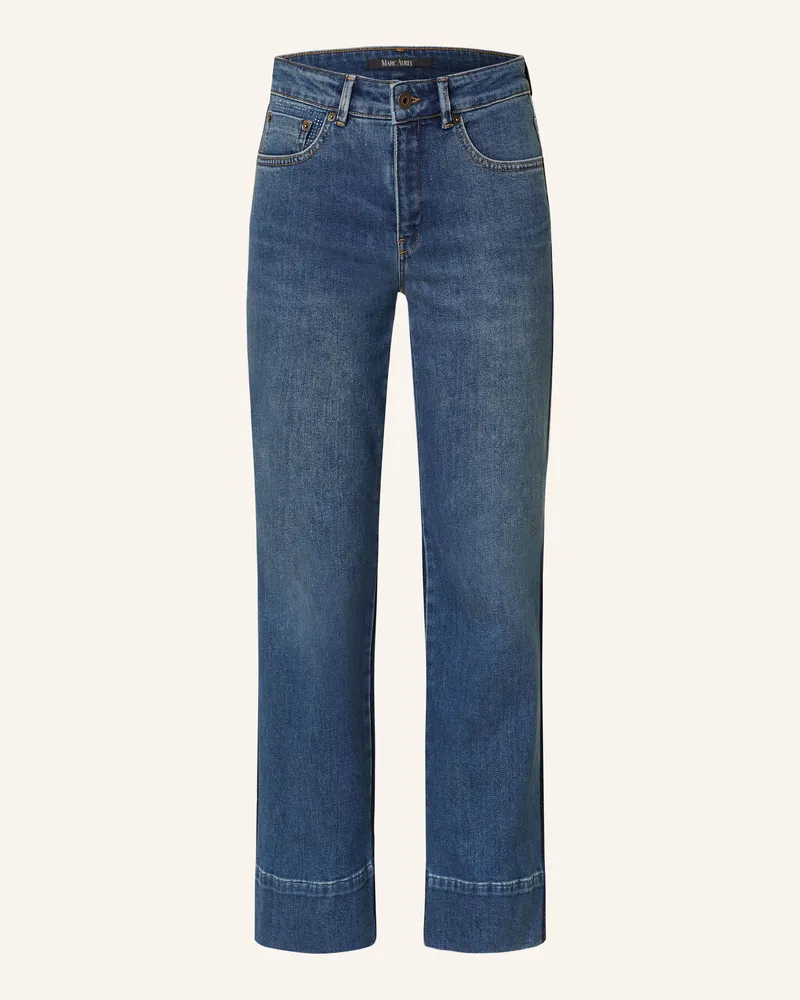 MARC AUREL Straight Jeans mit Schmucksteinen Dunkelblau