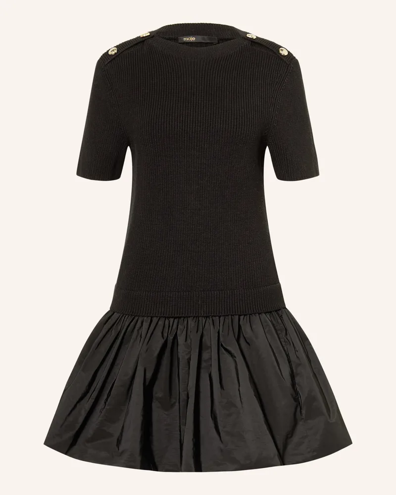 Maje Kleid Im Materialmix schwarz Schwarz
