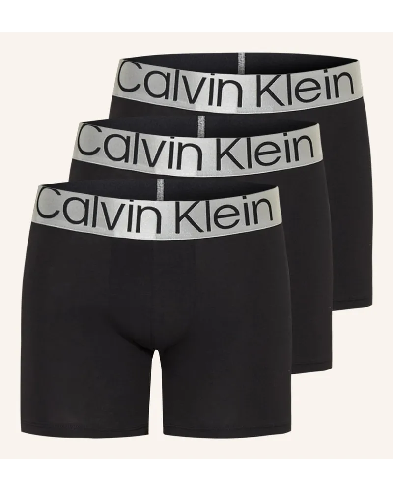 Calvin Klein 3er-Pack Boxershorts STEEL COTTON Schwarz