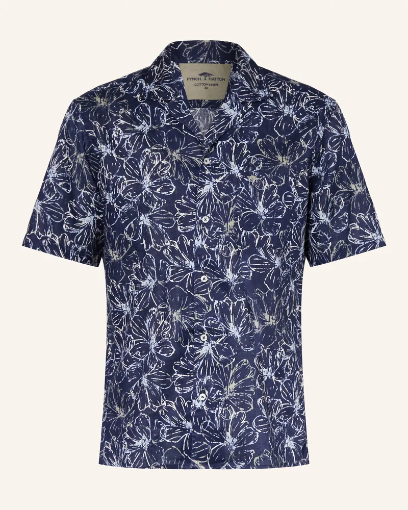 Fynch-Hatton Resorthemd Comfort Fit Aus Leinen blau Dunkelblau