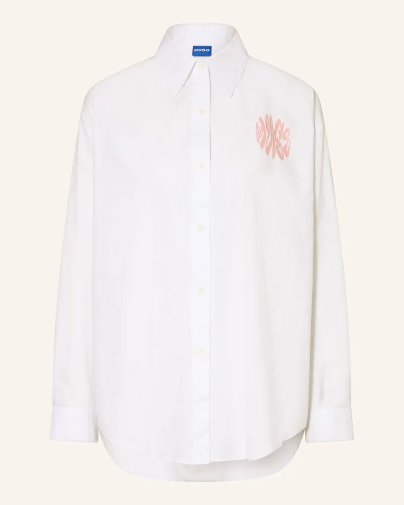 HUGO BOSS Hemdbluse Elisana weiss Blaugrau