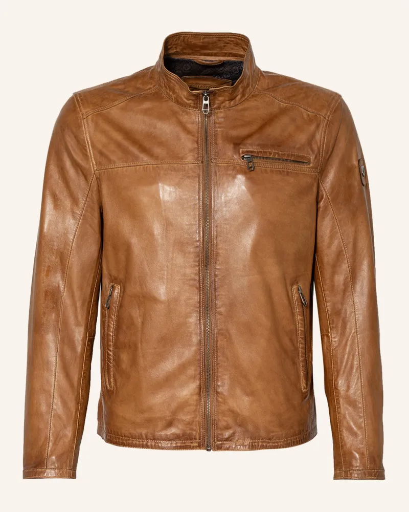Milestone Lederjacke Ms-Marco braun Cognac
