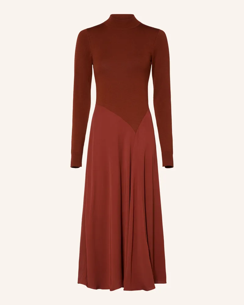 Reiss Kleid Nora Im Materialmix rot Dunkelorange