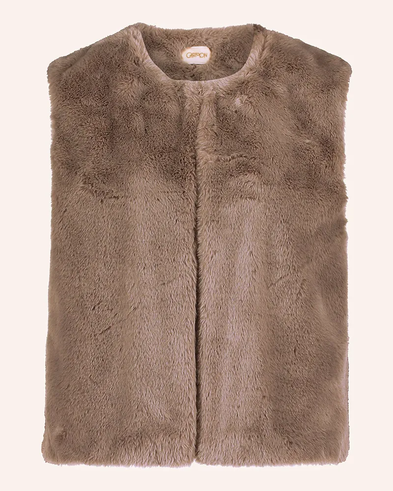 Cartoon Kunstfell-Weste beige Taupe