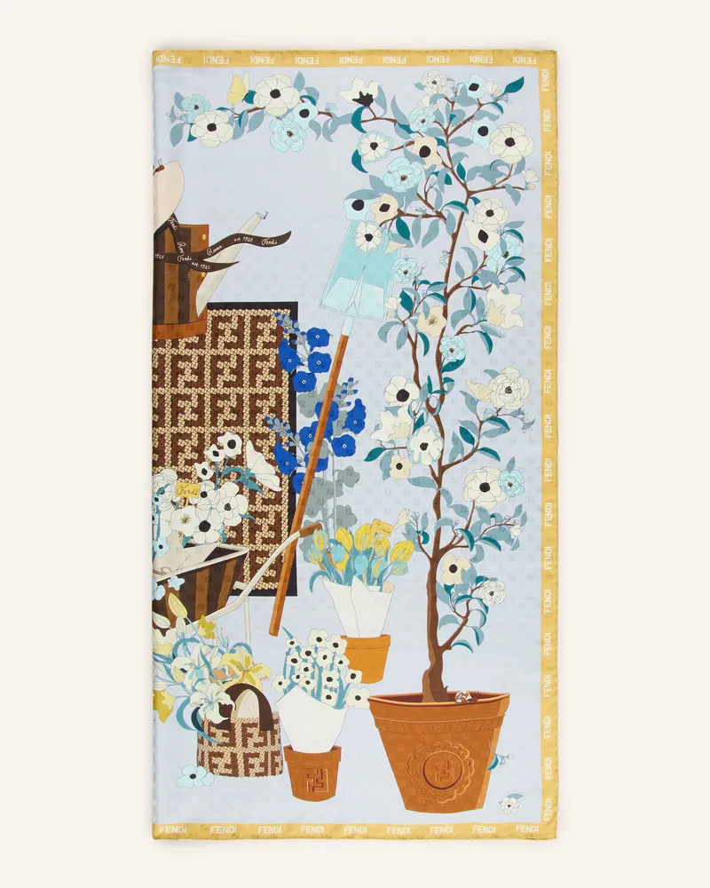 Fendi Seidentuch blau Hellblau