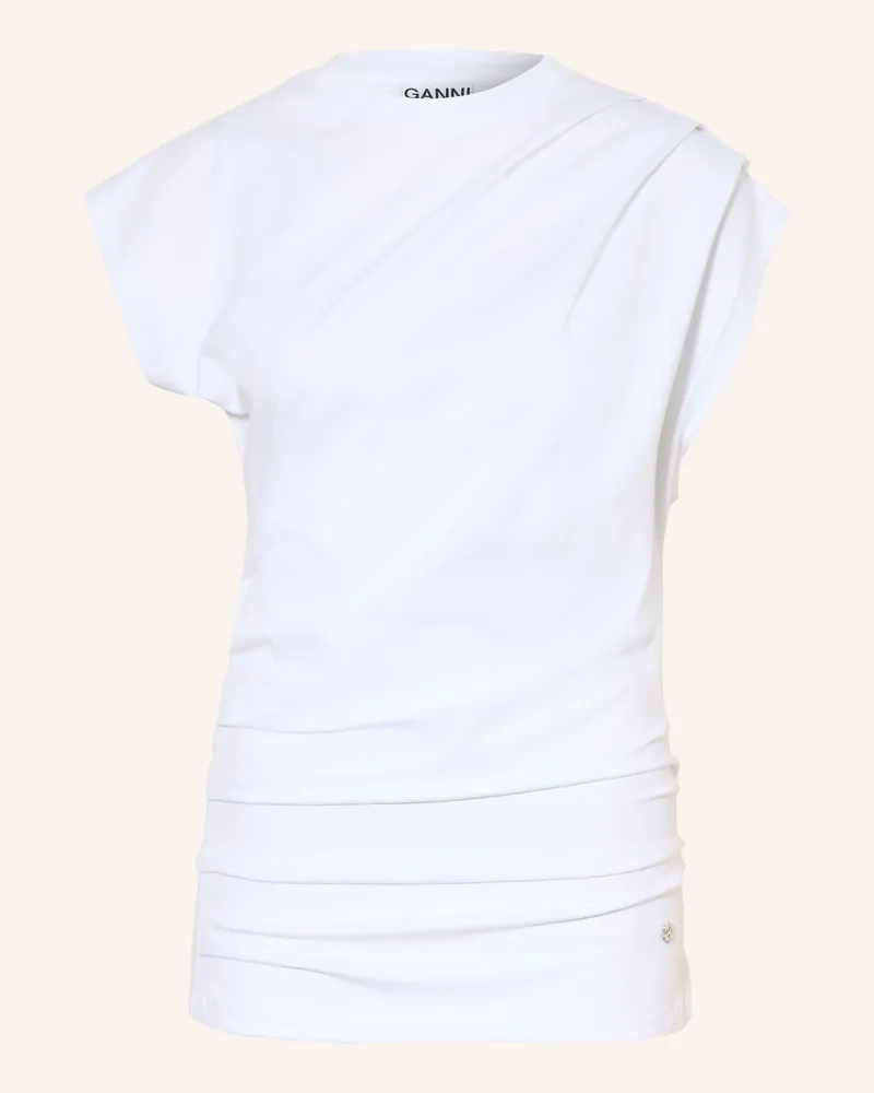Ganni T-Shirt weiss Weiss