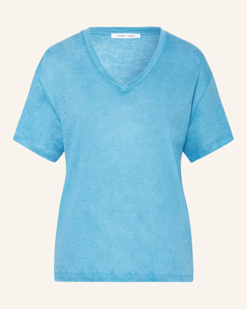 Samsøe & Samsøe Leinenshirt SAELI aus Leinen Hellblau