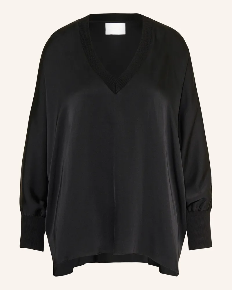 IVI Collection Blusenshirt Aus Seide schwarz Schwarz