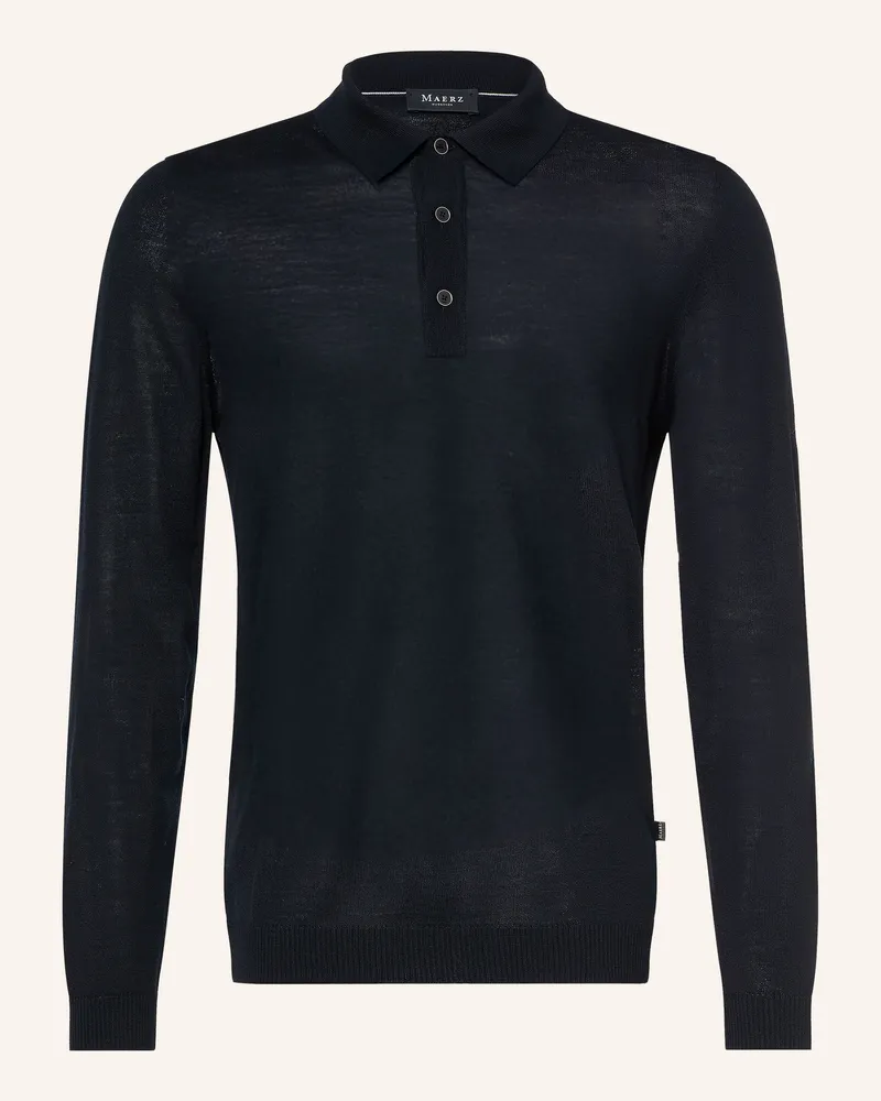 Maerz Strick-Poloshirt blau Dunkelblau