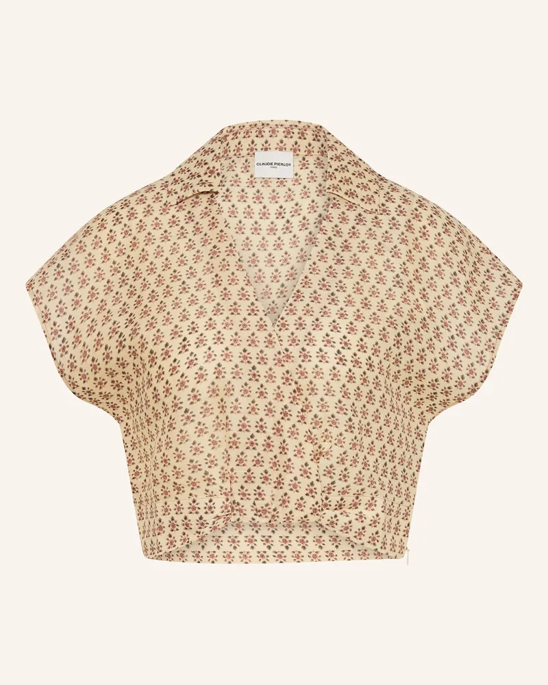 Claudie Pierlot Cropped-Blusenshirt Creme