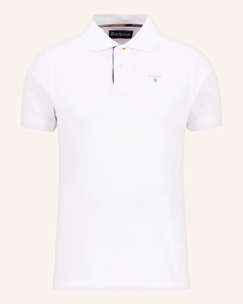 Barbour Piqué-Poloshirt Weiss