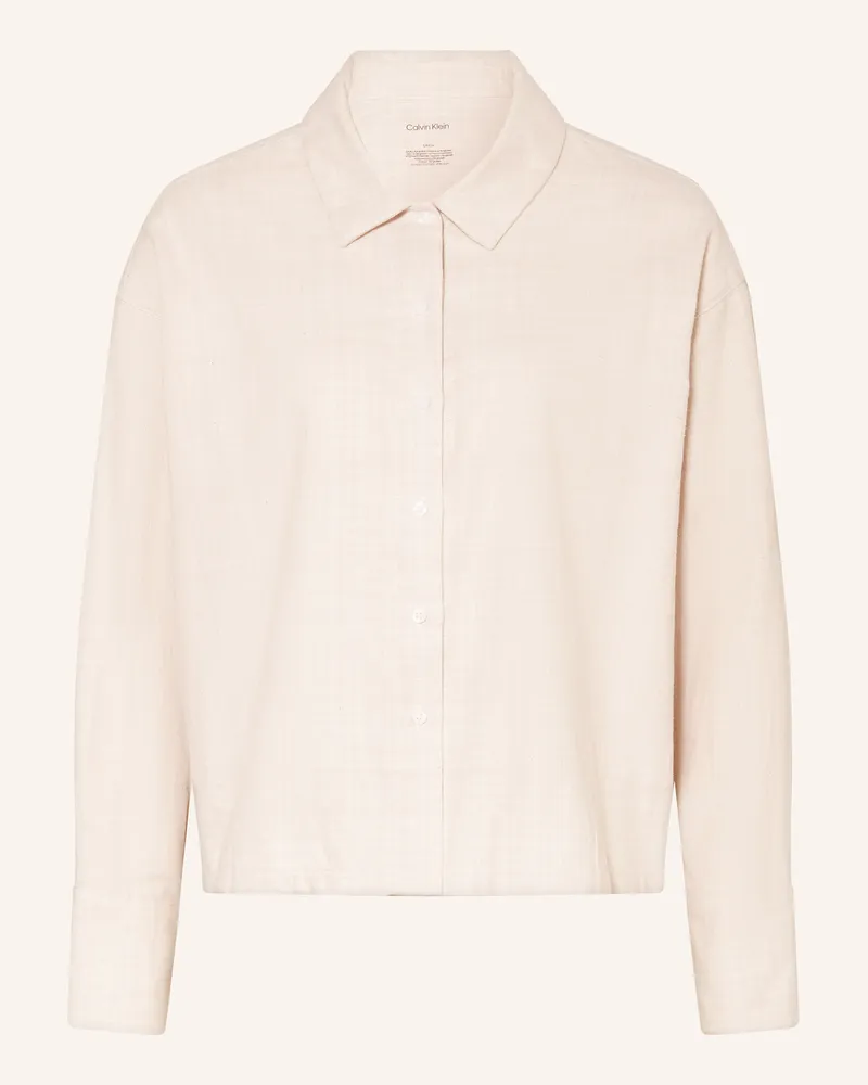 Calvin Klein Schlafshirt FLANNEL SLEEP aus Flanell Beige