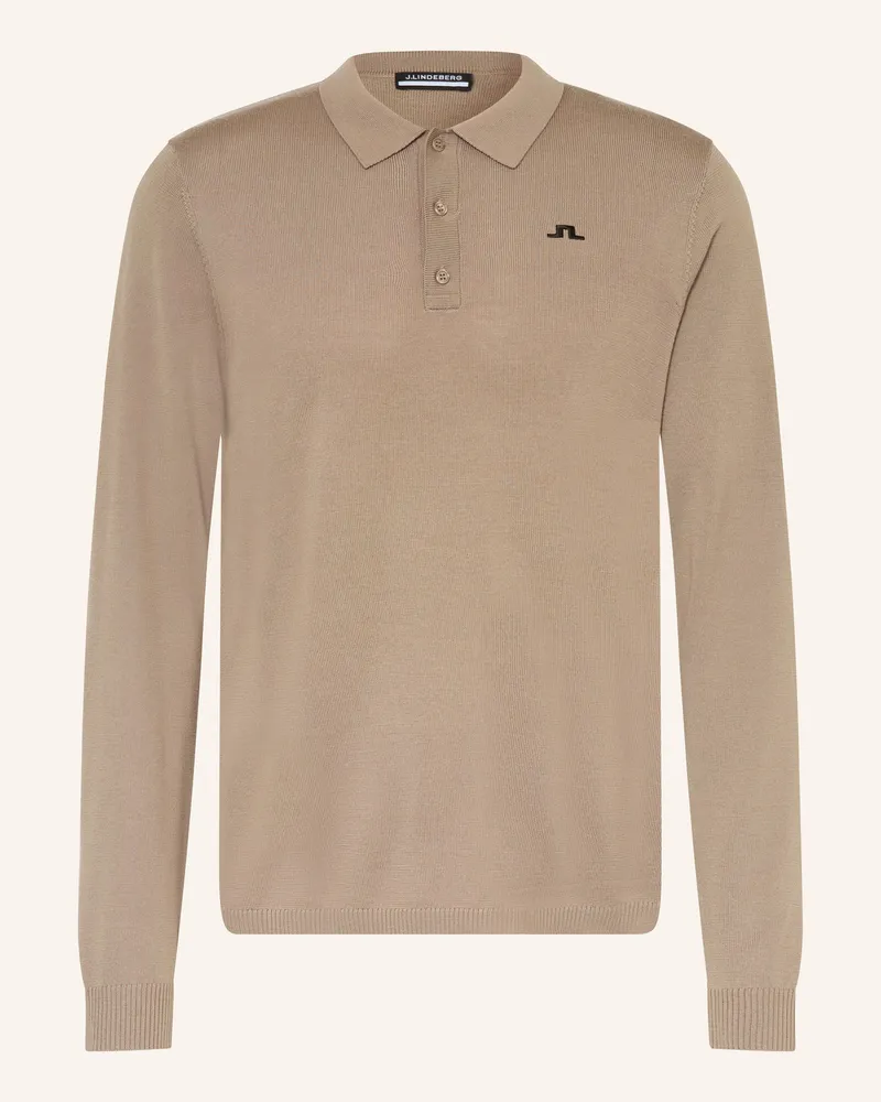 J.Lindeberg Strick-Poloshirt gruen Taupe