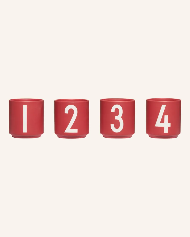 DESIGN LETTERS 4er-Set Kerzenhalter rot Rot