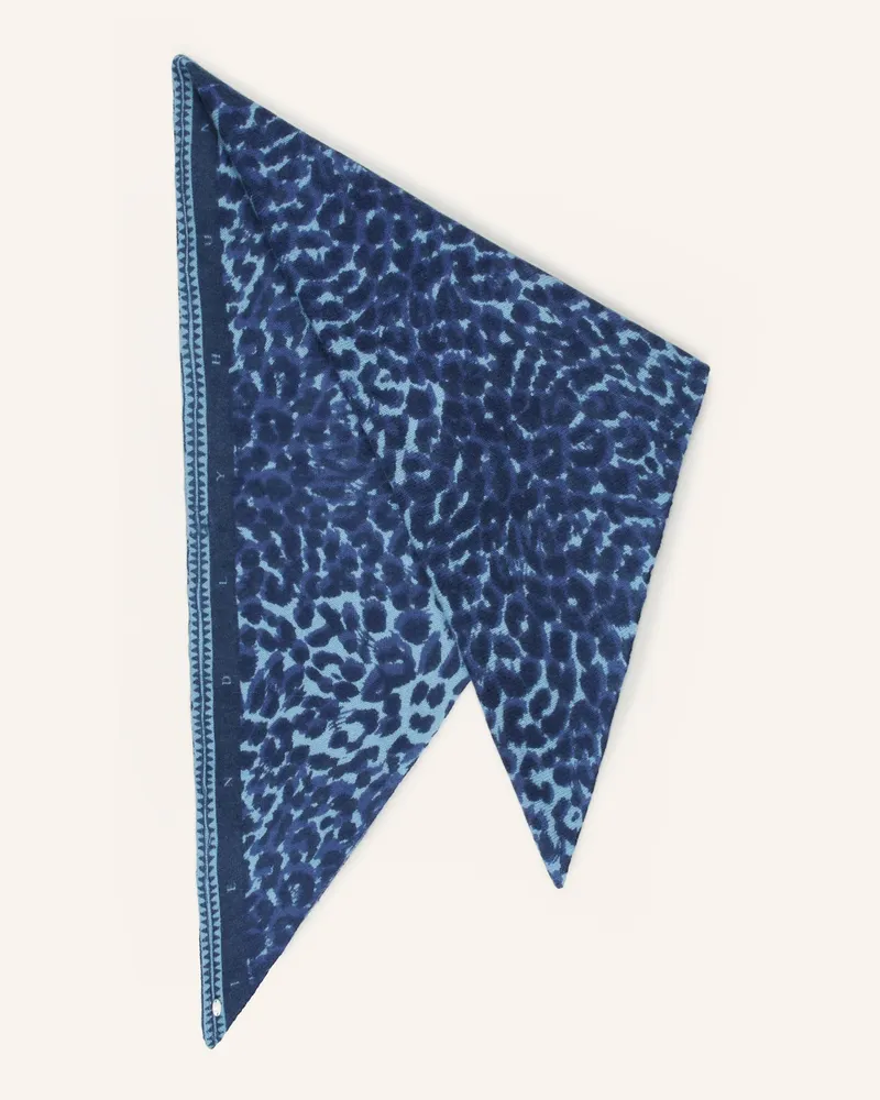 Friendly Hunting Dreieckstuch CHEETAH aus Cashmere Hellblau