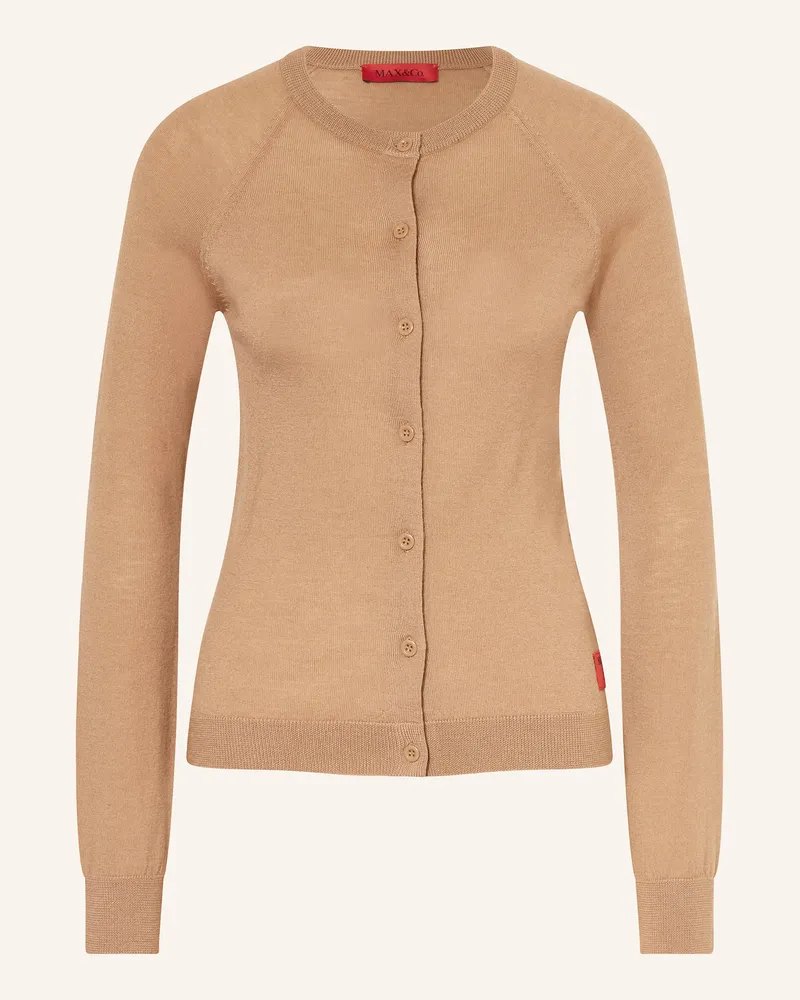 MAX&Co. Set CALIA: Strickjacke und Top Camel