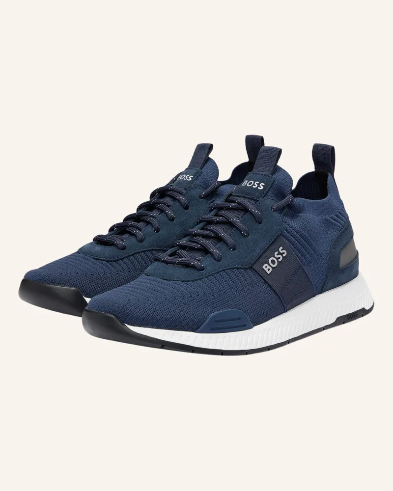 HUGO BOSS Sneaker TITANIUM_RUNN_KNST_N Dunkelblau