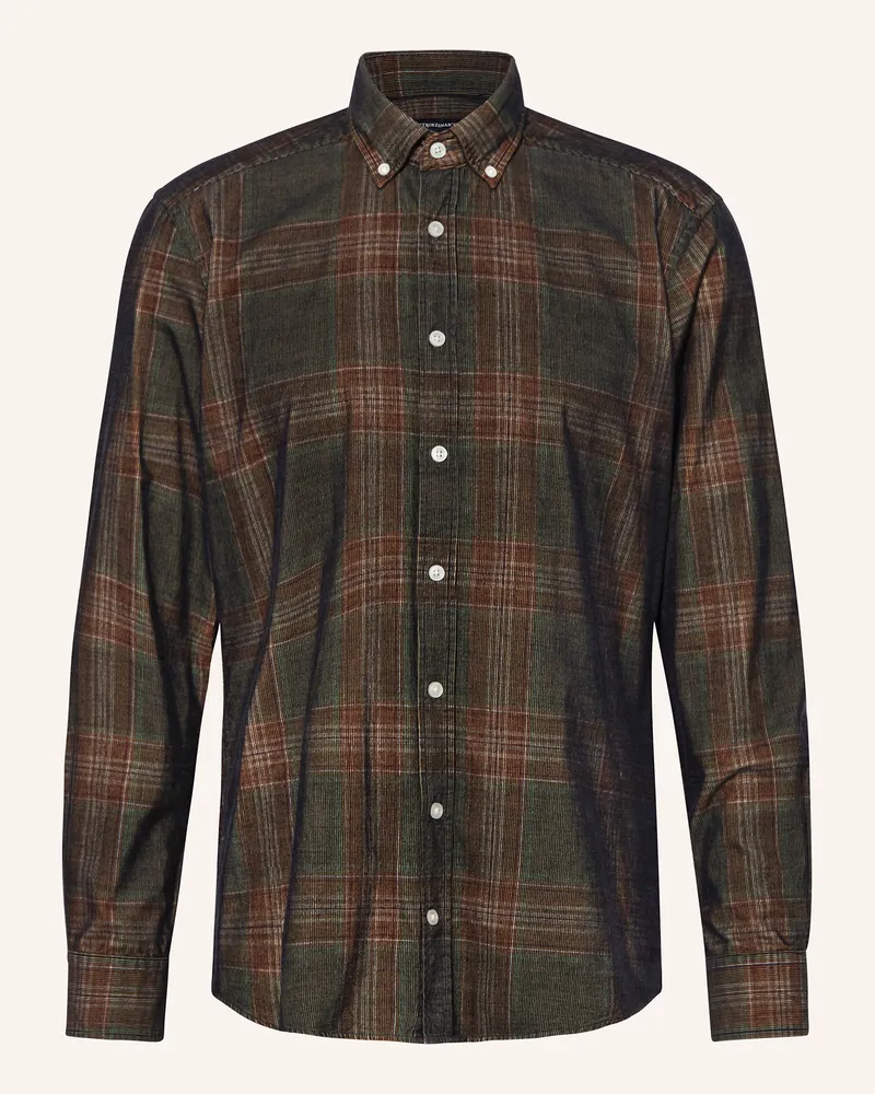 Strokesman's Cordhemd Regular Fit Oliv