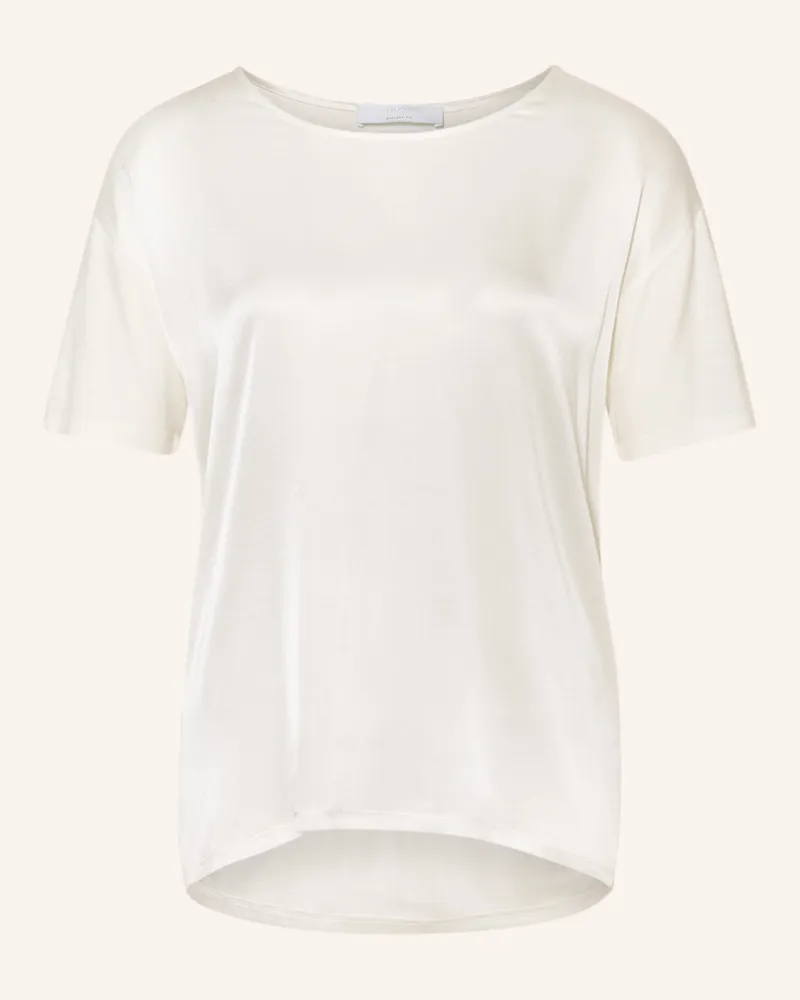 HUGO BOSS Blusenshirt Esandy Im Materialmix Mit Seide weiss Ecru