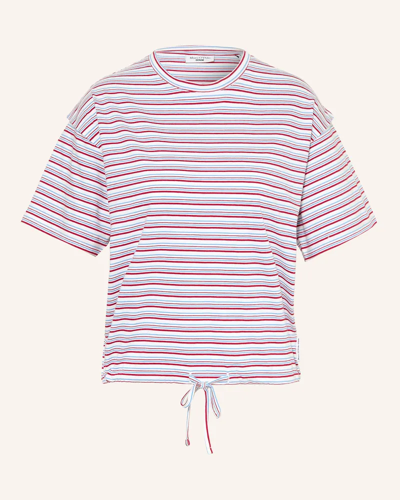 Marc O'Polo T-Shirt weiss Dunkelrot