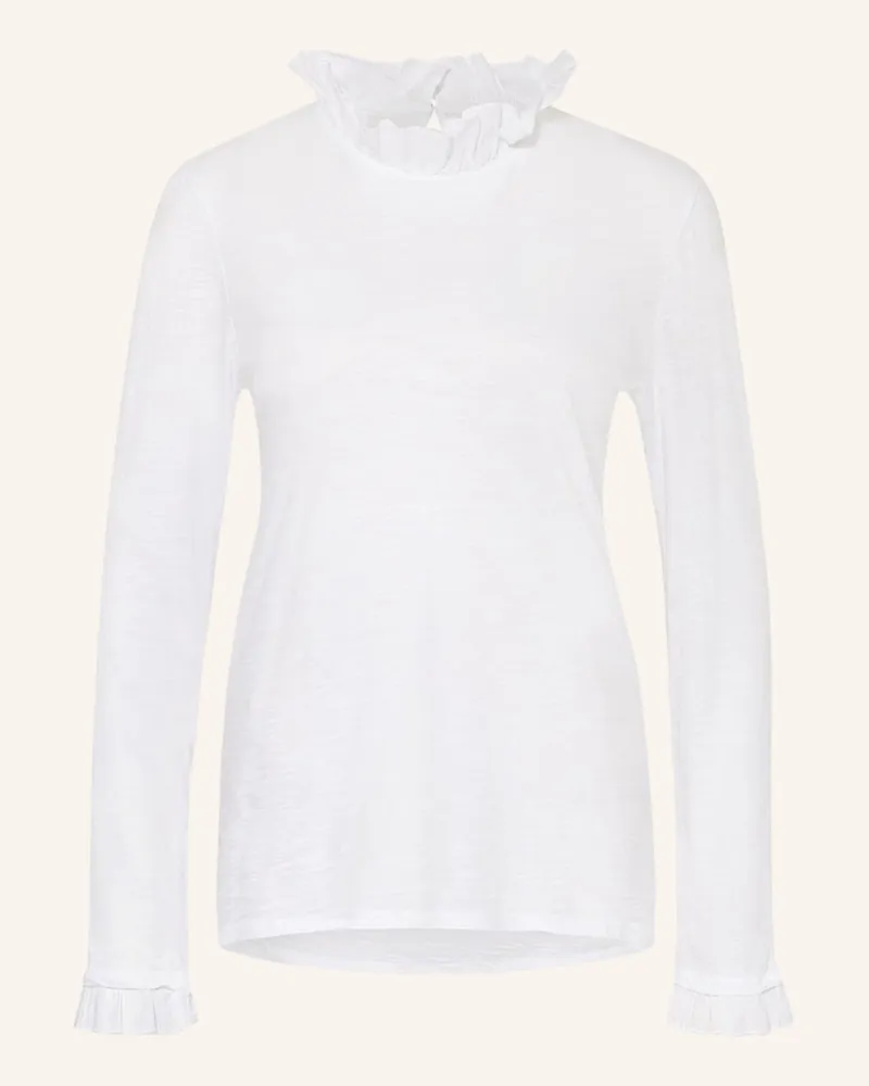 Rich&Royal Longsleeve im Materialmix Weiss