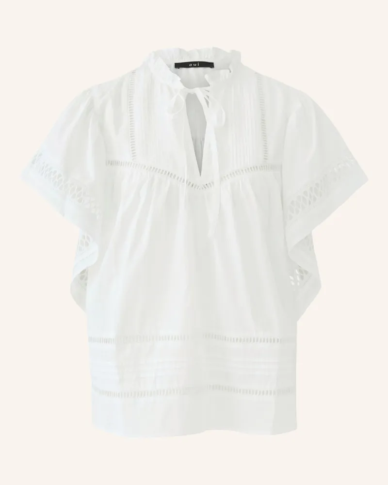 Oui  Blusenshirt Mit Lochspitze weiss Weiss