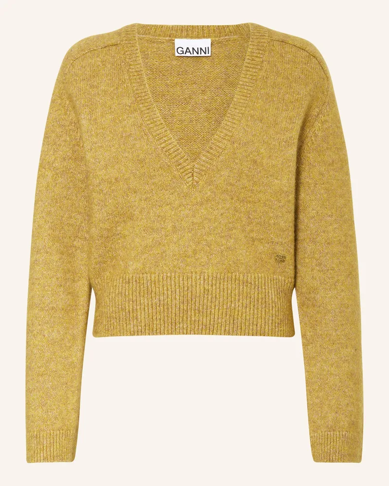Ganni Pullover Dunkelgelb