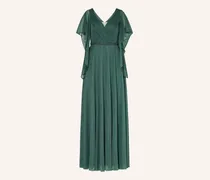 Abendkleid mit Volants und Schmucksteinen