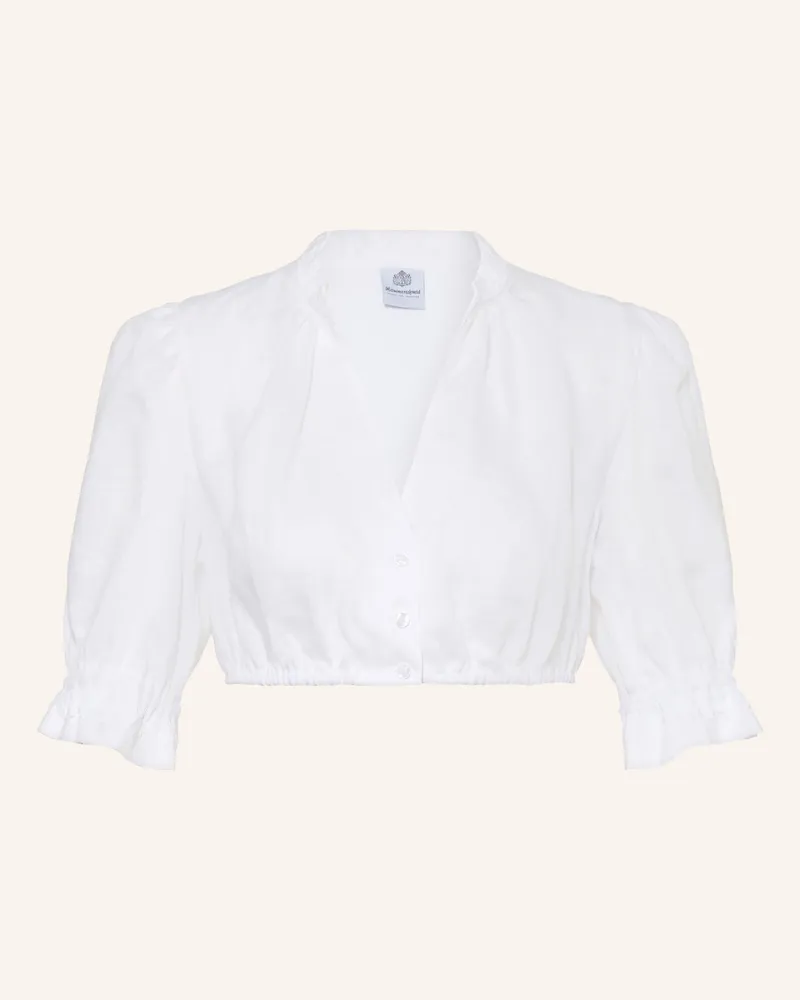 Hammerschmid Dirndlbluse Anke Mit Leinen weiss Weiss