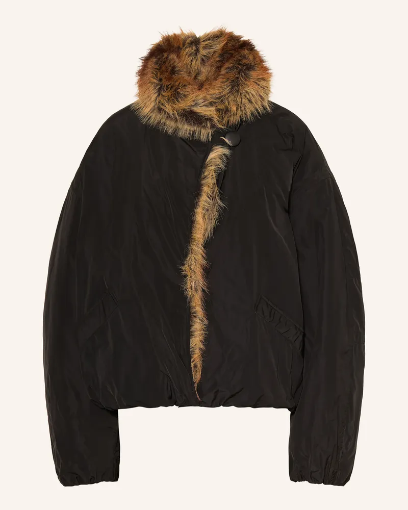 Isabel Marant Blouson Charone Mit Kunstfell schwarz Schwarz