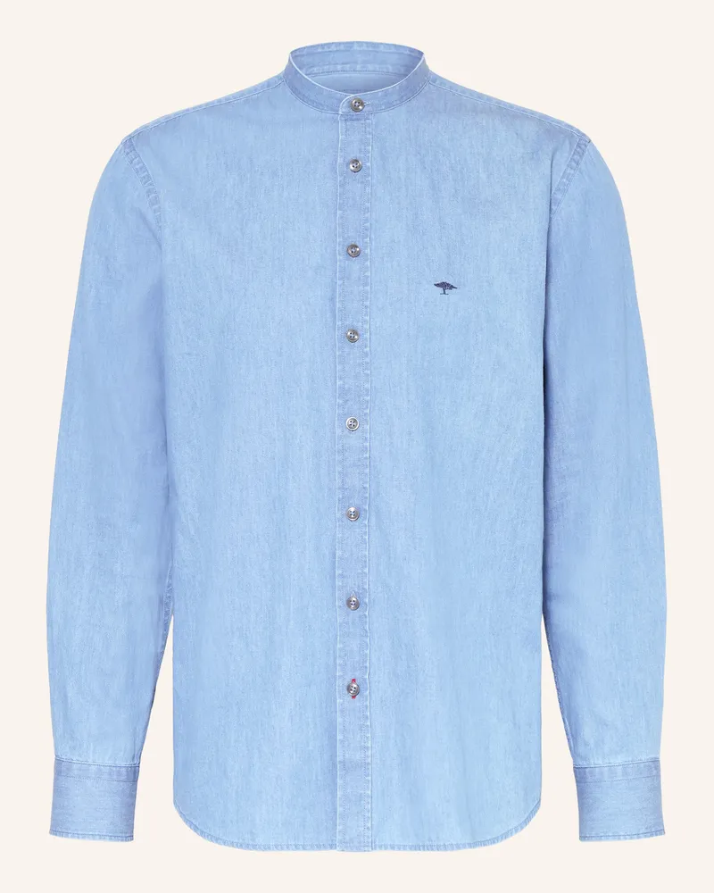Fynch-Hatton Jeanshemd Regular Fit Mit Stehkragen blau Blau