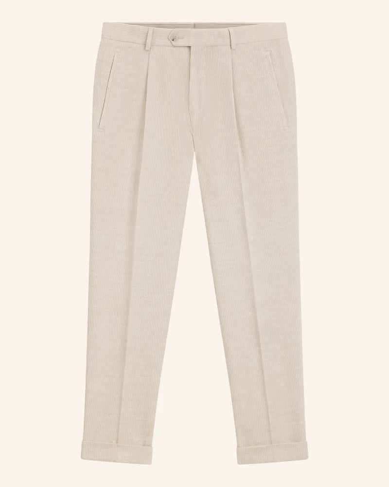 HUGO BOSS Business Hose L-PEET-PLEAT-241 Relaxed Fit Beige