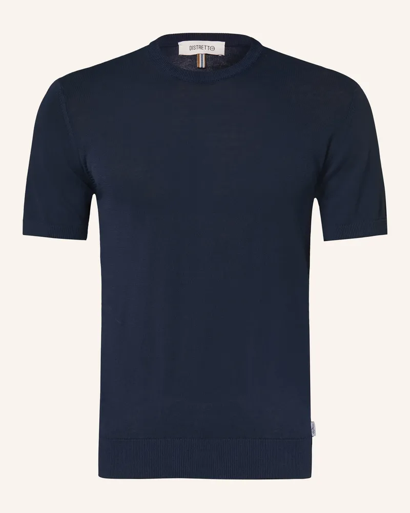 DISTRETTO12 Strickshirt blau Dunkelblau
