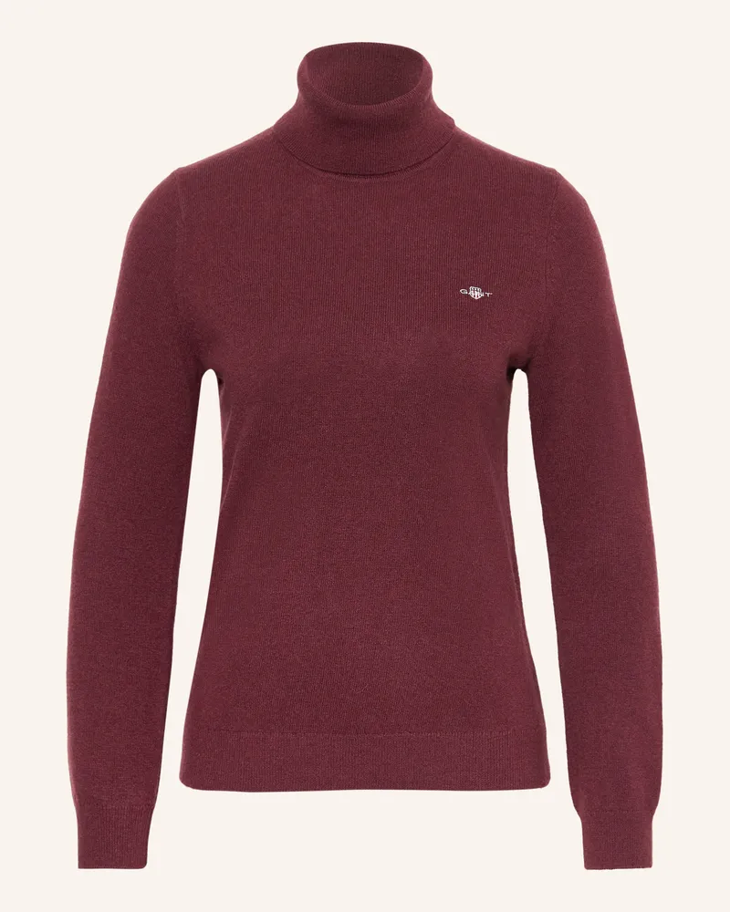 Gant Rollkragenpullover Dunkelrot