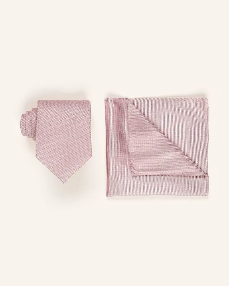 paul Set: Krawatte Und Einstecktuch rot Hellrot